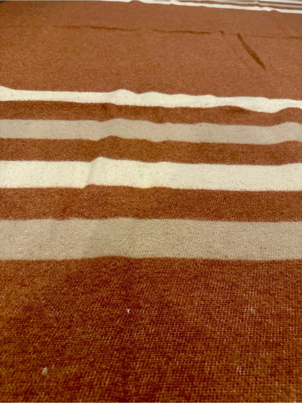 Vintage Baron Woolen Mills Blanket in Muted Rose, Cream and Tan